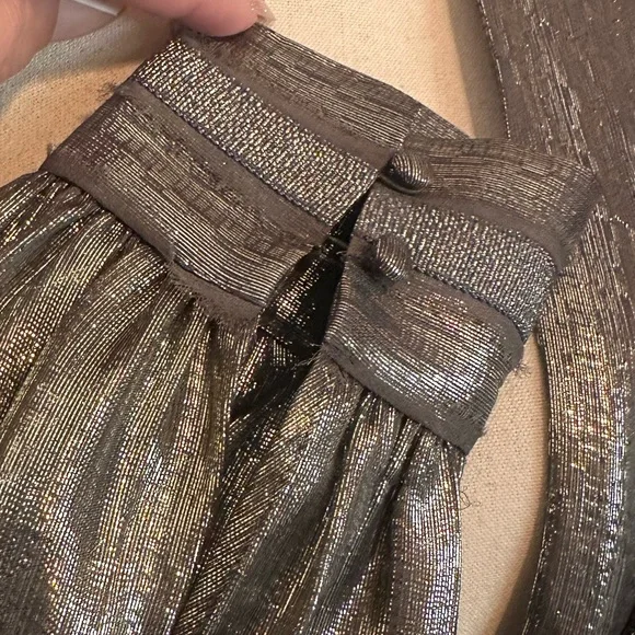 Ramy Brook Elise mini deep V plunge mini silk metallic draped lined 6 dress - Picture 5 of 15